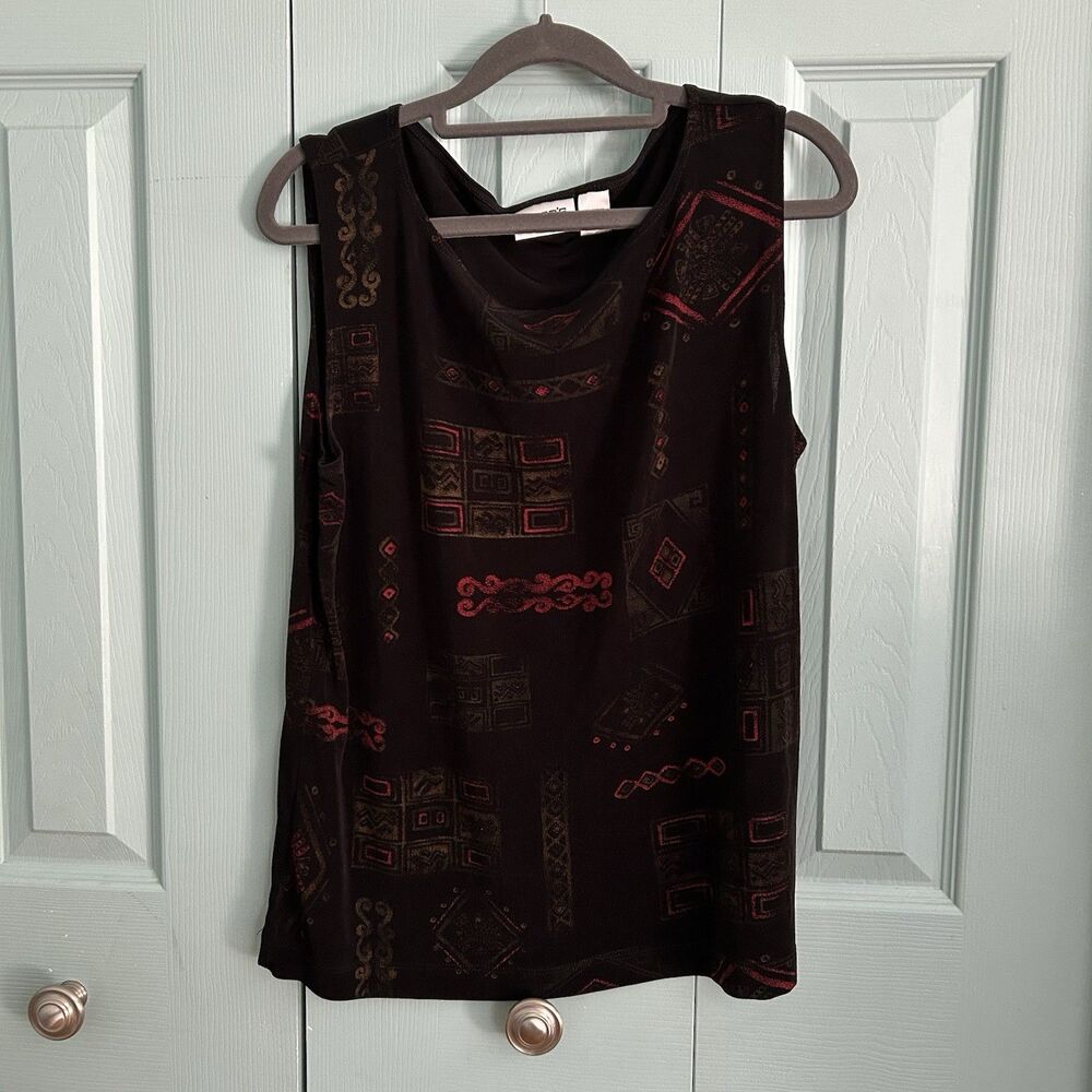 Chico’s Travelers Womens Tank‎ XL Artsy Tribal Boho Hippie Y2K